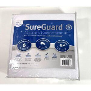 SureGuard Mattress Zippered Encasement Full Size 6"-8" Deep Hypoallergenic